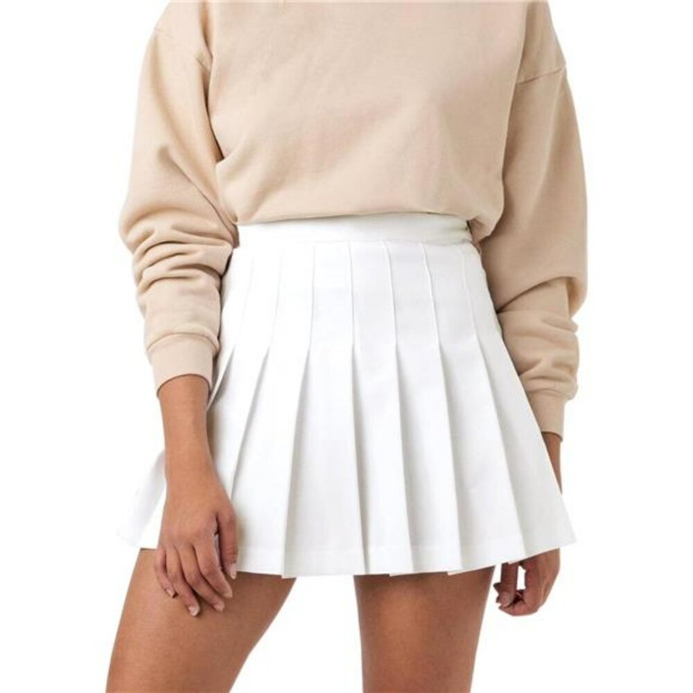 High Waisted Pleated Tennis Skirt with Shorts School A Line Skater Mini
